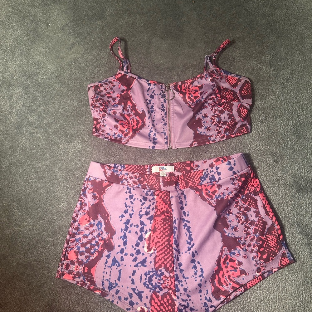 Stylish Women's Purple and Pink Intimate Set